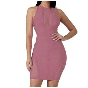 Women's Bandage Dress Sleeveless Bodycon Bandage size 1XL 2XL PINK COLOR